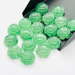 Load image into Gallery viewer, 2,3,4,5 pcs 100% Natural green strawberry Fancy Shape Carved Gemstone, Loose Gemstone, sunflower Shape Gemstone, Carved Gemstone 12 mm