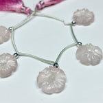 Load image into Gallery viewer, 5 Pcs 100% Natural AAA Quality Rose Quartz Flower Shape Beads Strand, Carved Gemstone, Beads Strand, Gemstone For Jewellery, 14 mm
