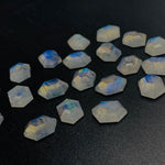Load image into Gallery viewer, AAA Quality 100% Natural Flashy Blue Rainbow Moonstone Hexagon Shape, Loose Gemstone, rainbow moonstone Gemstone For Jewellery 10X7 mm