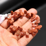 Load image into Gallery viewer, Red Sunstone Smooth Pear Shape Beads, Sunstone Pear Shape Briolette's Beads, Jewelry Making Pear Gemstone Beads, 8-13 MM, 6 inch Strand