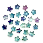 Load image into Gallery viewer, Mini AAA Multi Fluorite Star Shape Briolette's, Fluorite Faceted Hand Carved Star Shape Beads, Star Shape Loose Charm Jewelry Beads, 8 MM