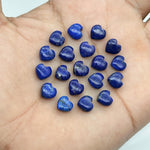 Load image into Gallery viewer, AAA Lapis Lazuli Heart Shape Briolettes, Natural Blue Lapis Smooth Heart Shape Beads, Hand Carved Gemstone, Jewelry Making Loose Charm, 8 MM