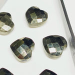 Load image into Gallery viewer, 5,6,7,8,9,10 Pcs 100% Natural Pyrite Heart Shape Faceted Gemstone, carved Heart Shape Faceted Gemstone, loose Gemstone For Jewellery 8 mm