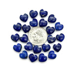 Load image into Gallery viewer, AAA Lapis Lazuli Heart Shape Briolettes, Natural Blue Lapis Smooth Heart Shape Beads, Hand Carved Gemstone, Jewelry Making Loose Charm, 8 MM