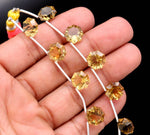 Load image into Gallery viewer, Natural Beer Quartz Round Concave Cut Shape Beads, 5 Pcs Strand, Round Flower Shape Beads for Jewelry Making