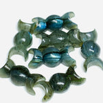 Load image into Gallery viewer, Natural Labradorite Hand Carved Triple Moon Shape Beads, Flashy Labradorite Candy Shape Gemstone, Triple Moon Beads 22 MM