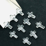 Load image into Gallery viewer, Natural Crystal Quartz Cross Shape Gemstone Beads, Faceted Cross Shape Charm Beads For Jewelry, Holy and Spiritual Cross Beads 15X10 MM