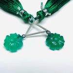 Load image into Gallery viewer, AAA Quality 2 Pcs strand 100% Natural Green Onyx Fancy Shape Carved Gemstone, Fancy Shape Carving, Carved Gemstone For Jewellery 12mm