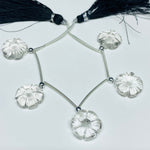 Load image into Gallery viewer, 5 Pcs AAA Crystal Quartz Flower Beads: Carved Gemstone Strand, 14mm