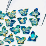 Load image into Gallery viewer, Pretty Butterflies, Mohave Neon Copper Turquoise Butterfly Shape Beads, Faceted Butterfly Gemstone, Neon Turquoise Carving Beads 14x10 MM