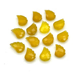 Load image into Gallery viewer, Yellow Chalcedony Leaf Shape Beads, Hand Carved Leaf Shape Briolette's, Faceted Fancy Carvings for Jewelry Making, 11X15 MM, Wholesale Beads