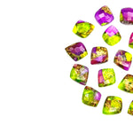 Load image into Gallery viewer, Neon UV Light Beads, Neon Green & Purple Turquoise Leaf Shape Beads, Turquoise Faceted Leaves Briolette's, Hand Carved Leaf Beads, 10X12 mm