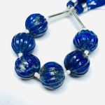 Load image into Gallery viewer, 1,2,3,4,5 pcs 100% Natural Lapis Lazuli Carved Melon Shape Beads Strand, Melon Shape Gemstone, Gemstone For Jewellery, 12 mm