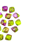Load image into Gallery viewer, Neon UV Light Beads, Neon Green & Purple Turquoise Leaf Shape Beads, Turquoise Faceted Leaves Briolette's, Hand Carved Leaf Beads, 10X12 mm