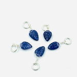 Load image into Gallery viewer, Natural 1 piece iolite Leaf Shape Carved Gemstone Jewellery Making Charm With 925 Silver, Necklace, Bracelet, Earrings Making Charms