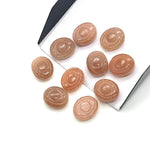Load image into Gallery viewer, AAA Peach Moonstone Evil Eye Shape Briolettes, Natural Moonstone Eye Shape Carved Beads, Evil Eye Hand Carved Gemstones, 12 MM, Eye Charms
