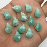 Load image into Gallery viewer, Natural Amazonite Leaf Shape Beads, Amazonite Leaf Shape Briolette's, Faceted Fancy Carvings for Jewelry, 11X15 MM, Wholesale Gemstone Beads