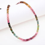 Load image into Gallery viewer, Watermelon Tourmaline Beaded Necklace: Faceted Rondelle Gemstone, 4.5 mm