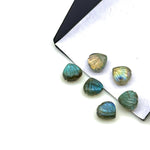 Load image into Gallery viewer, Cute Tiny Labradorite Shell Shape Beads, 8 MM Hand Carved Flashy Seashell, Tiny Carved Beads, Shell Charms, Jewelry & Craft Making Gemstones