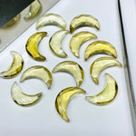 Load image into Gallery viewer, 2,3,4,5,6 Pcs Natural Lemon Quartz Moon Shape Briolettes, Faceted Hand Carved Moon Briolettes, Moon Shape Gemstone, Carved Briolettes, 17 mm