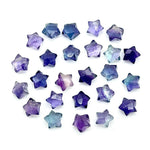 Load image into Gallery viewer, Tiny AAA Multi Fluorite Star Shape Briolette's, Fluorite Faceted Hand Carved Star Shape Beads, Star Shape Loose Charm Jewelry Beads, 6 MM