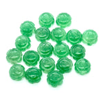 Load image into Gallery viewer, 2,3,4,5 pcs 100% Natural green strawberry Fancy Shape Carved Gemstone, Loose Gemstone, sunflower Shape Gemstone, Carved Gemstone 12 mm