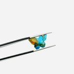Load image into Gallery viewer, Sparkling Mohave Copper Turquoise Butterfly Shape Carving Beads, Faceted Butterfly Gemstone, Blue & Yellow Turquoise Carving Beads 14x10 MM