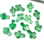 Load image into Gallery viewer, Green Strawberry Cross Shape Beads ~ Healing & Protection Gemstone Beads ~ Faceted Strawberry Beads ~ 15 MM Cross Charm Beads ~ Green Beads