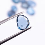 Load image into Gallery viewer, 2 pcs A-one Quality London Blue Topaz freeform Rosecut, faceted rosecut, gemstone for jewelry, jewelry making rosecut 6X5 11X9 mm