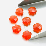 Load image into Gallery viewer, 2,3,4,5 Pcs Natural Carnelian Hand Carved Flower Shape, Carved Flower Shape Gemstone For Jewlery, Flower Shape Gemstone, 10 mm