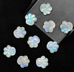 Load image into Gallery viewer, Tiny Rainbow Moonstone Dog Paw, AAA+ Gemstone Paw Carving, 13 MM Paw Charm, Flashy Dog Paws for Jewelry & Craft Making Gift For Animal Lover