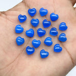 Load image into Gallery viewer, Blue Chalcedony Smooth Heart Shape Beads, AAA Chalcedony Heart Shape Briolettes, Hand Carved Gemstones, Jewelry Making Loose Charms, 8 MM