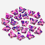 Load image into Gallery viewer, Pink & Purple Mohave Copper Turquoise Butterfly Beads, Faceted Butterfly Gemstone, Purple Oyster Turquoise Carving Loose Beads 14x10 MM
