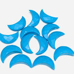 Load image into Gallery viewer, 2,3,4,5 Pcs Amazing Blue Turquoise Faceted Hand Carved Moon Shape Briolettes, Carved Moon Shape Gemstone For Jewellery, Briolettes 17 mm