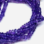 Load image into Gallery viewer, 100% Natural AAA quality Amethyst Rondelle Shape Faceted Beads, Beads Strand, 8" inch strand, Gemstone For Jewellery, 3 mm