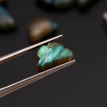 Load image into Gallery viewer, Flashy Labradorite Clouds Shape Gemstone Beads, Labradorite Smooth Cloud Briolette's, Rainy Black Rainbow Cloud for Jewelry Making, 12 MM