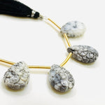 Load image into Gallery viewer, 1,2,3,4,5,6 pcs 100% Natural Dendrite Opal Pear Shape Carved Gemstone, Pear Shape Carving, Carved Gemstone For Jewellery 17.8X12 mm