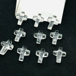 Load image into Gallery viewer, Natural Crystal Quartz Cross Shape Gemstone Beads, Faceted Cross Shape Charm Beads For Jewelry, Holy and Spiritual Cross Beads 15X10 MM
