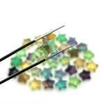Load image into Gallery viewer, High Quality Multi Fluorite Star Shape Briolette's, Fluorite Faceted Hand Carved Star Shape Beads, Star Shape Loose Charm Jewelry Beads 10MM