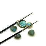 Load image into Gallery viewer, Cute Tiny Labradorite Shell Shape Beads, 8 MM Hand Carved Flashy Seashell, Tiny Carved Beads, Shell Charms, Jewelry & Craft Making Gemstones