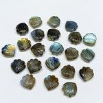 Load image into Gallery viewer, Natural Blue Flashy Labradorite Shell Shape Briolette's, Hand Carved Shell Shape Beads, Shell Shape Gemstone, 12 mm Shell Charms For Jewelry