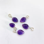 Load image into Gallery viewer, Natural 1 piece Amethyst Leaf Shape Carved Gemstone Jewellery Making Charm With 925 Silver, Necklace, Bracelet, Earrings Making Charms