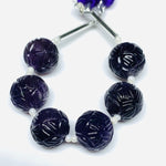 Load image into Gallery viewer, 1,2,3,4 pcs 100% Natural amethyst Carved Melon Shape Carving, Melon Shape Gemstone, Gemstone For Jewellery, 10 mm