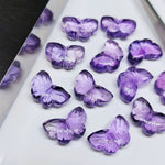 Load image into Gallery viewer, Amazing Natural Pink Amethyst Butterfly Shape Carving, Hand Carved Butterfly Shape Gemstone Beads , Loose Butterfly Shape Briolettes, 12 MM