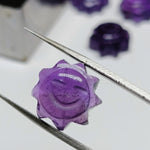 Load image into Gallery viewer, Natural Amethyst Sunflower Shape Hand Carved Gemstone, Loose Gemstone, Fancy Shape Carving Gemstone Beads for Jewlery, Carved Gemstone 12 MM