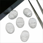 Load image into Gallery viewer, 1,2,3,4,5,6 pcs Natural Crystal Quartz Scarab Face Carved Gemstone, Fancy Shape Scarab Carving, Hand Carved Gemstone for Jewlery 16X12 mm