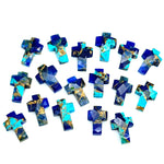 Load image into Gallery viewer, Copper Blue Turquoise Cross Shape Beads ~ Healing & Protection Gemstone Beads ~ Faceted Blue Turquoise Beads ~ 15 MM Cross Charm Beads
