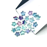 Load image into Gallery viewer, Mini AAA Multi Fluorite Star Shape Briolette's, Fluorite Faceted Hand Carved Star Shape Beads, Star Shape Loose Charm Jewelry Beads, 8 MM