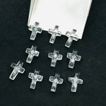 Load image into Gallery viewer, Natural Crystal Quartz Cross Shape Gemstone Beads, Faceted Cross Shape Charm Beads For Jewelry, Holy and Spiritual Cross Beads 15X10 MM