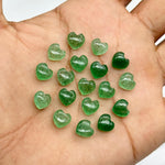 Load image into Gallery viewer, Smooth Green Strawberry Quartz Heart Shape Beads, AAA Green Quartz Heart Shape Briolette's, Hand Carved Gemstones, Jewelry Making Beads 8 MM